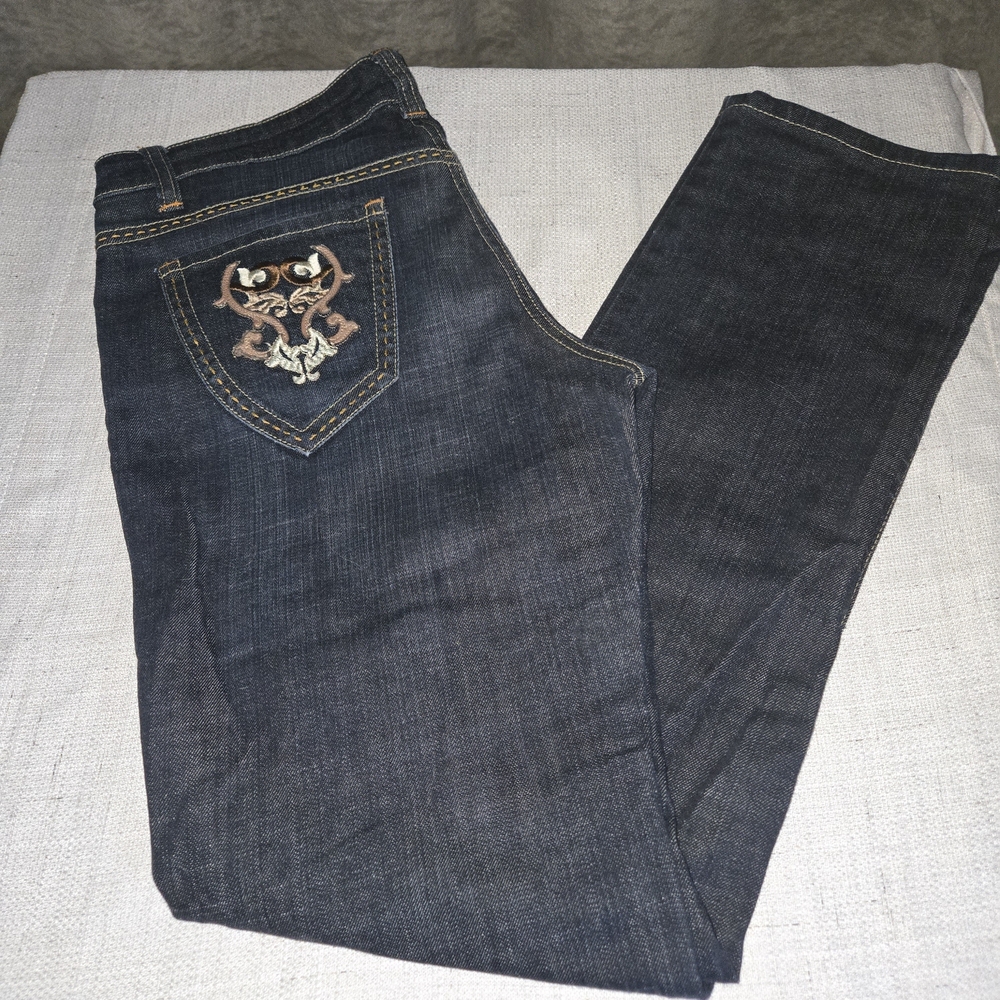 Mexx Dark Blue Boot Cut Jeans with Embroidered Pocket